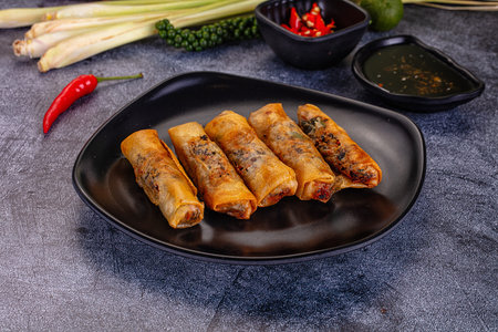 Deep fried Vietnamese stuffed spring rolls