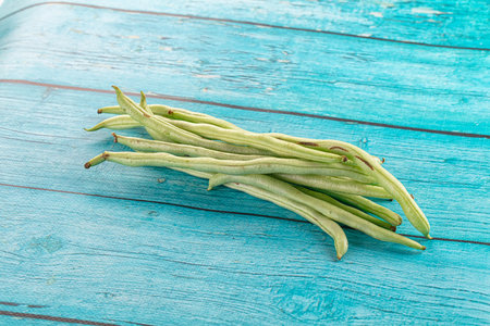 Raw green string beans heap for cooking