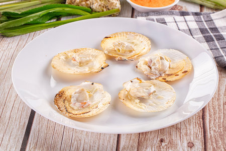 Gourmet Grilled scallops with cream cheese
