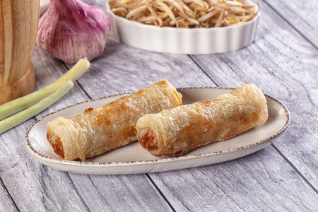 Vietnamese traditional nem roll with beef meat
