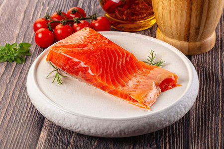 Gourmet salmon red fish fillet piece