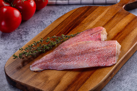 Raw red sea perch fillet for cooking