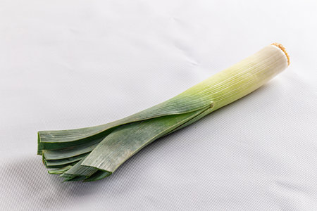 Fresh raw ripe green leek onionの写真素材