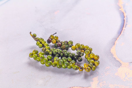 Ripe green pepper corn branch for cooking