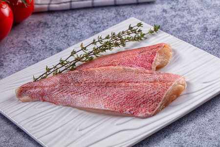 Raw red sea perch fillet for cooking