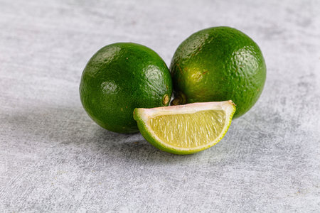 Fresh green sour lime citrus fruit