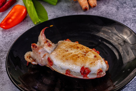 Gourmet fried cuttlefish - protein healthly diet