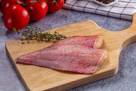 Raw red sea perch fillet for cooking