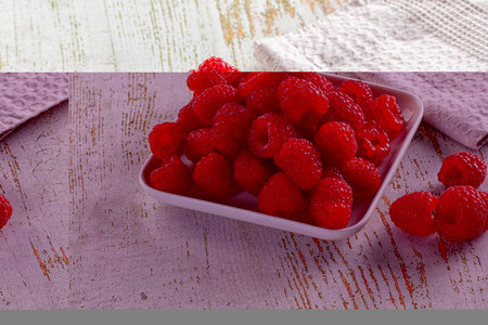 Ripe sweet juicy organic fresh rasberry