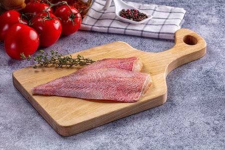 Raw red sea perch fillet for cooking