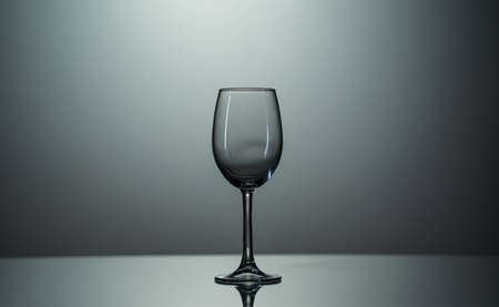 Empty wine glass on the backgroundの写真素材