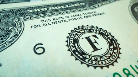 Macro shot of dollar. American money. safety. Economy. a powerful superpowerの写真素材