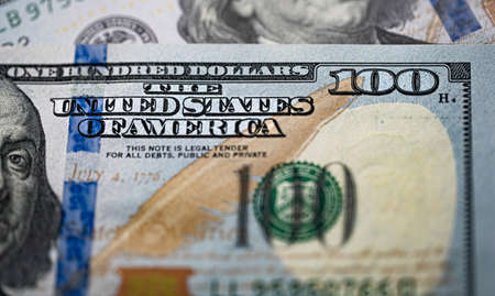 One hundred dollars. USA Macro shot. freedom