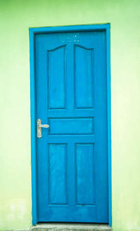 Blue luxury classic door opening to the bright light. Animation with luma matte.の写真素材