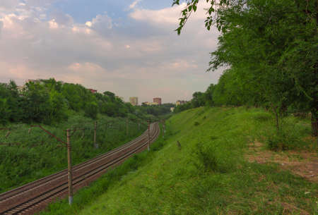 The road between the hillsの写真素材