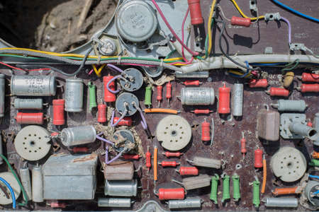 old electronica in the mudの写真素材