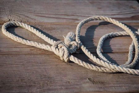 the rope on the pier in Sunny day
