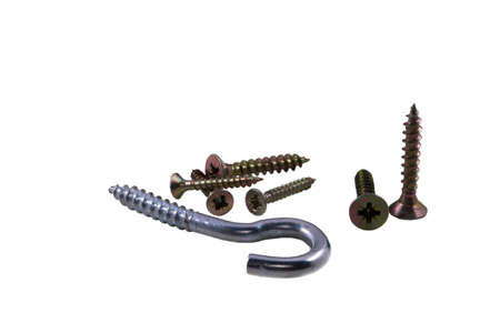 insulated screw on a white background nearの写真素材