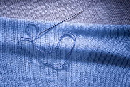 decorative background of the knitted fabric closeupの写真素材