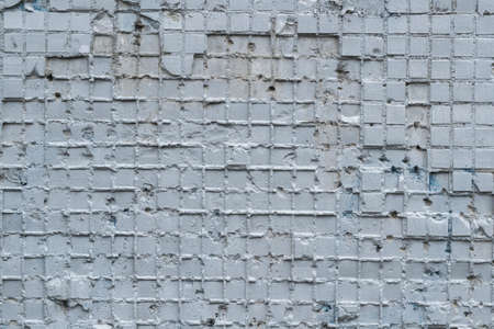 texture is very old wall with ceramic tiles closeupの写真素材