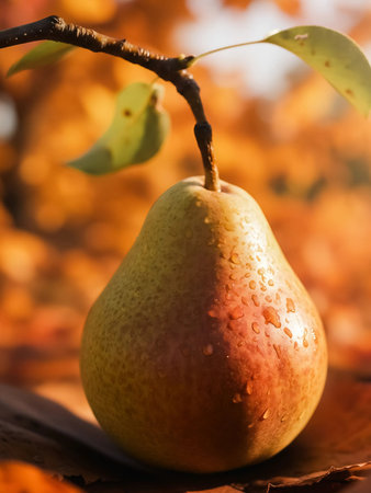 A Pear in Golden Autumn Light.の素材