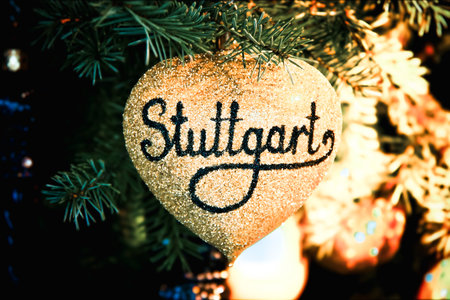 Golden heart on Christmas tree