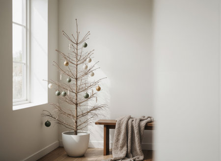 Bare Tree and Bench in Serene Lightの素材