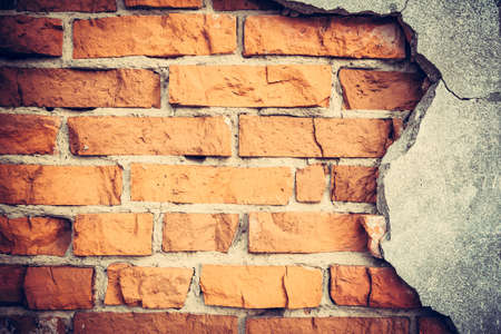 Cracked concrete brick wall background