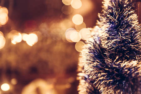 Vintage Christmas background with Christmas tree in retro style with glaresの写真素材