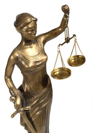 Lady of Justice on white background の写真素材