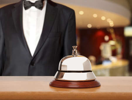 Hotel Concierge.  Service bell at the hotelの写真素材