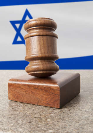 Gavel and Flag of Israel の写真素材