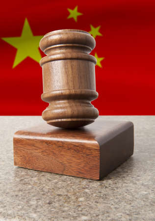 Gavel and Flag of China の写真素材