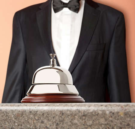 Hotel Concierge.  Service bell at the hotelの写真素材