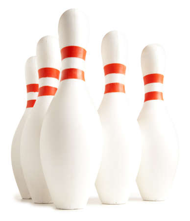 White bowling pin isolated over white backgroundの写真素材