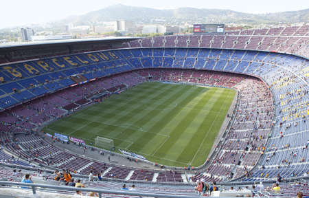 BARCELONA, SPAIN â AUGUST 18: A sold out Barcelona football stadium Camp Nou during the match between FC Barcelona and FC Levante on August 18, 2013 in Barcelona, Spain.のeditorial素材