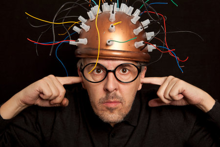 Crazy inventor helmet for brain research
