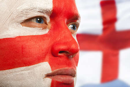 English fans at the stadium. Football, soccer fanの写真素材