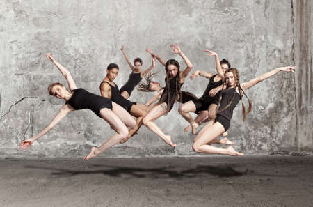 group of modern ballet dancersの写真素材