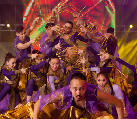 Ulan-Ude, Buryatia, Russia - May 13-14, 2017: Show of Â«BaikalÂ» dance theater. Dancing vogue...