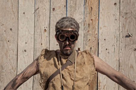 Vintage steampunk man wearing glassesの写真素材