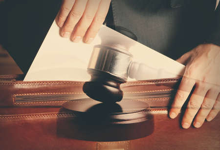 Lawyer in court. Law concept. Double Exposureの写真素材