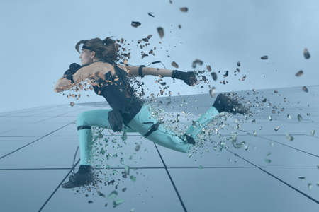 Motion caption virtual reality. Digital technologyの写真素材