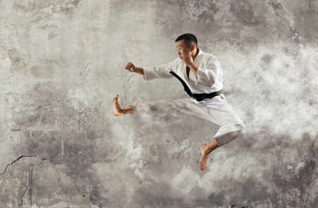 Fighter practising his art.  Martial arts mastersの写真素材