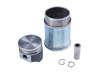 piston, sleeve and pin isolated on white background