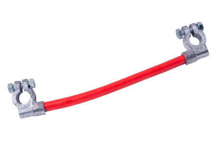 car battery terminal connector with wireの写真素材