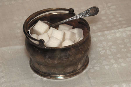 Sugar bowl. Silver of 19 centuries.の写真素材