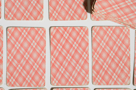 Playing cards on white background. Not isolate.