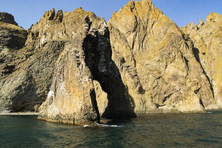 Golden gate rock, Kara-Dag Mountains, Crimea Russiaの写真素材