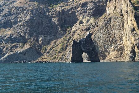 Golden gate rock, Kara-Dag Mountains, Crimea Russiaの写真素材